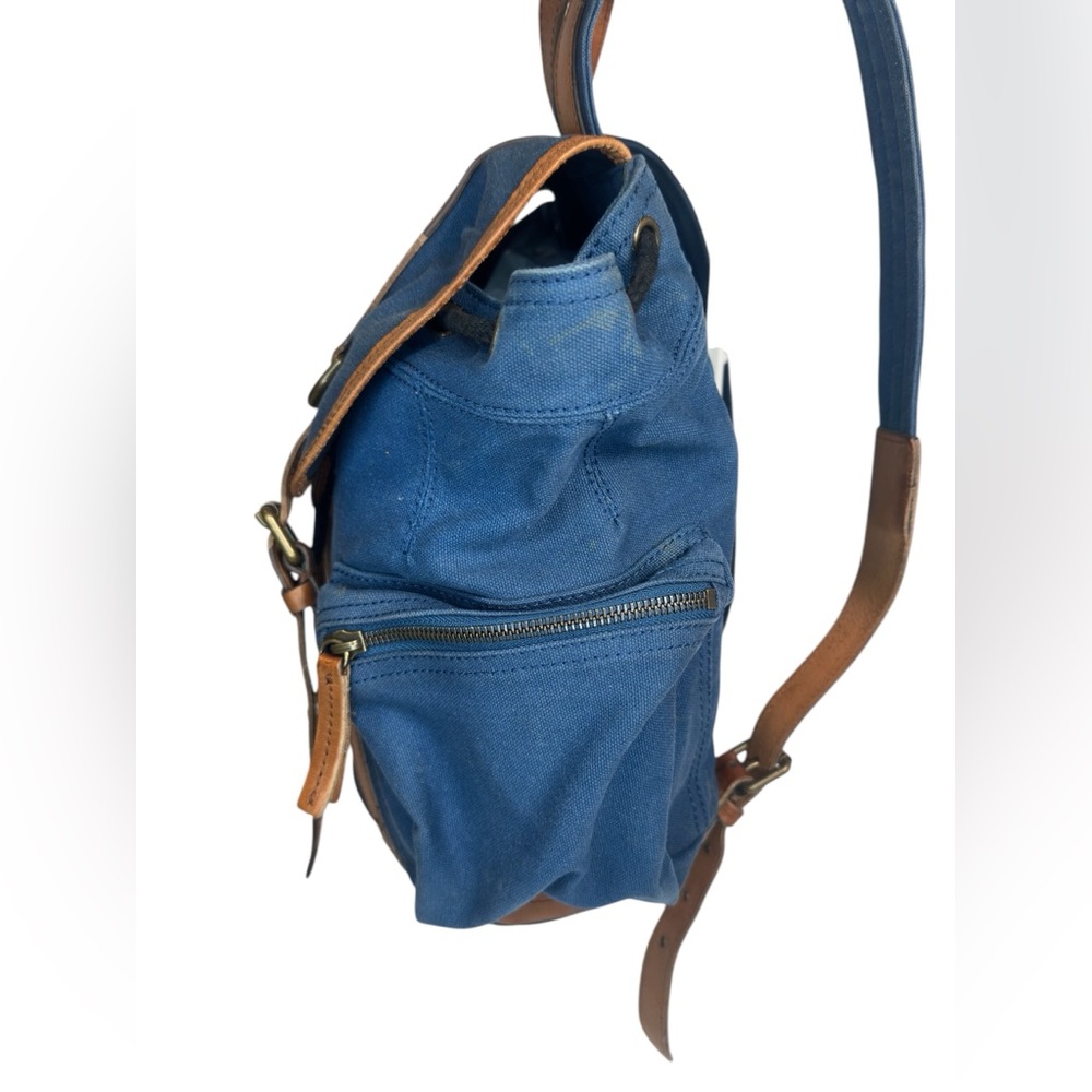 Burberry Blue Canvas & Brown Leather Unisex Backpack - Picture 4 of 12